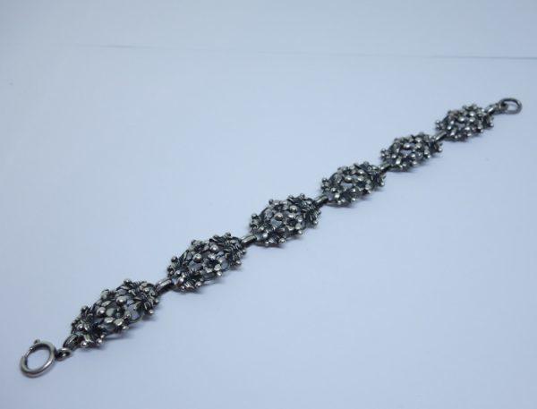 bracelet argent fleurs art nouveau