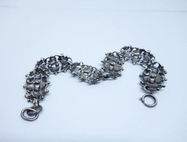 bracelet argent 1900 avec fleurs