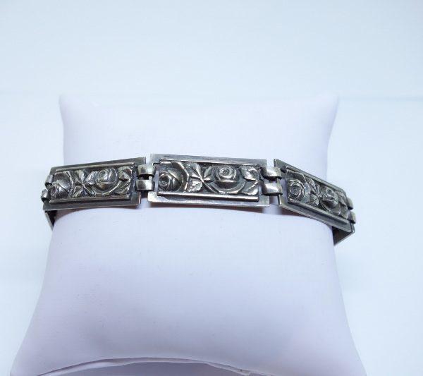 bracelet argent art déco