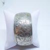 bracelet large argent avec motifs feuillages