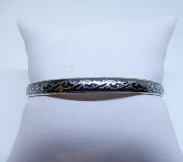 petit bracelet argent niellé