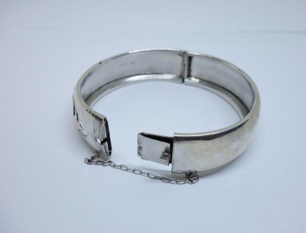 bracelet argent jonc art nouveau