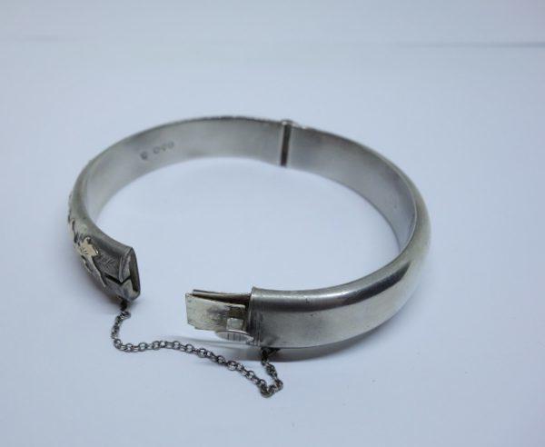 bracelet argent jonc anglais bicolore art nouveau