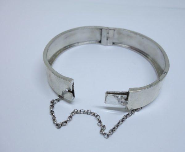 bracelet jonc argent avec fleurs 1920