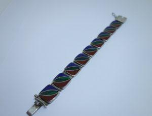 bracelet argent tricolore art déco