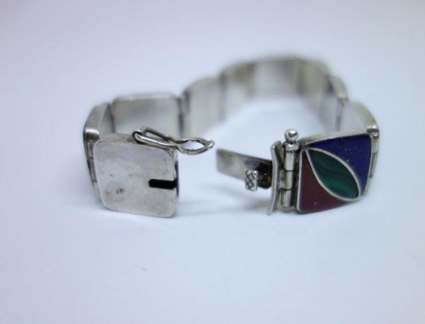 bracelet argent trois couleurs art déco