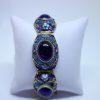 bracelet argent vermeil améthystes et émaillé