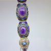 bracelet argent vermeil émaillé et améthystes