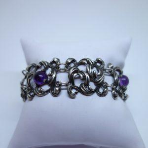 bracelet art nouveau avec améthystes