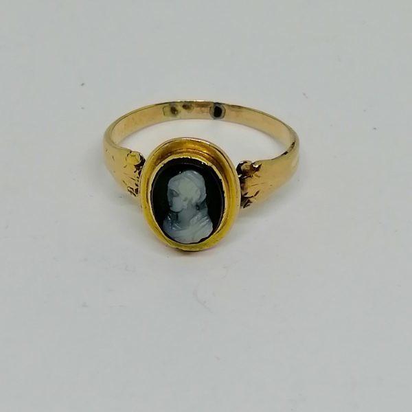 Bague or rose et camée agate – Image 2
