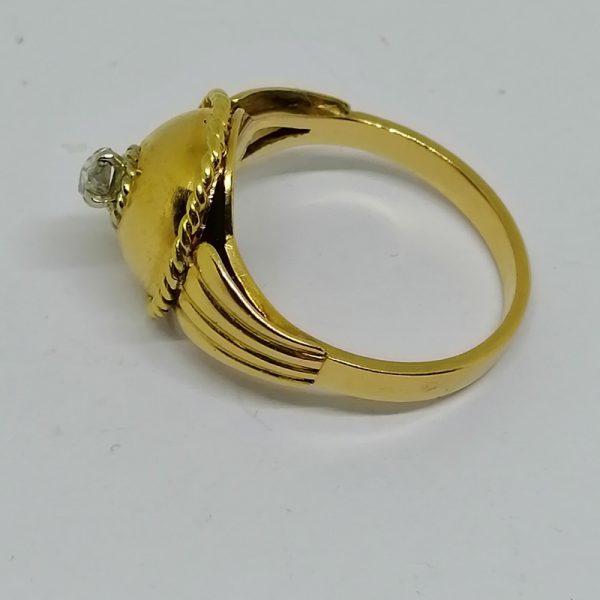 Bague or façon dôme et diamant – Image 3