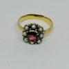 Bague or et argent avec grenats et demi-perles fines – Image 2