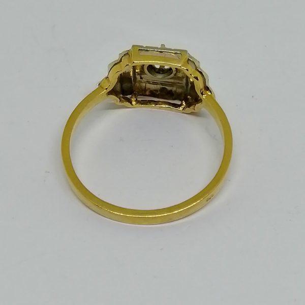 bague en or bicolore avec petit diamant vers 1925