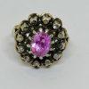 Bague or et argent avec saphir rose. – Image 2