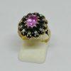 Bague or et argent avec saphir rose.