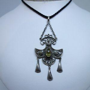 pendentif argent orientaliste avec citrine