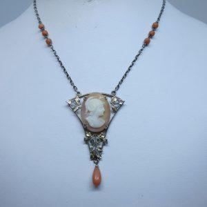 rare et magnifique collier en vermeil français art nouveau