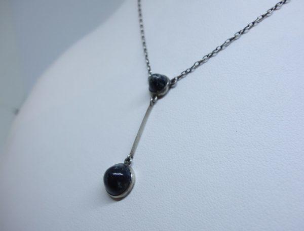 collier argent et sodalite 1900