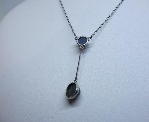 collier argent sodalite époque 1900