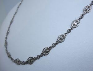 collier argent ancien maillon ajouré