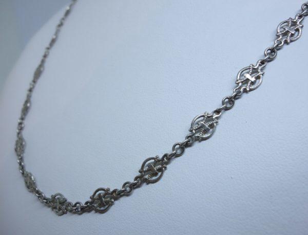 collier argent ancien maillon ajouré