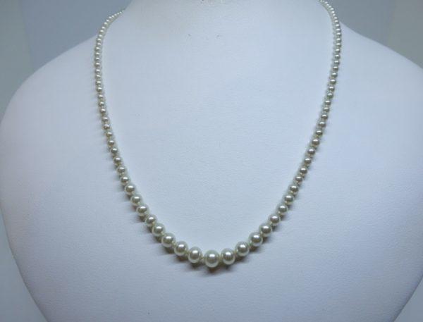 collier perles imitation et fermoir argent 1920