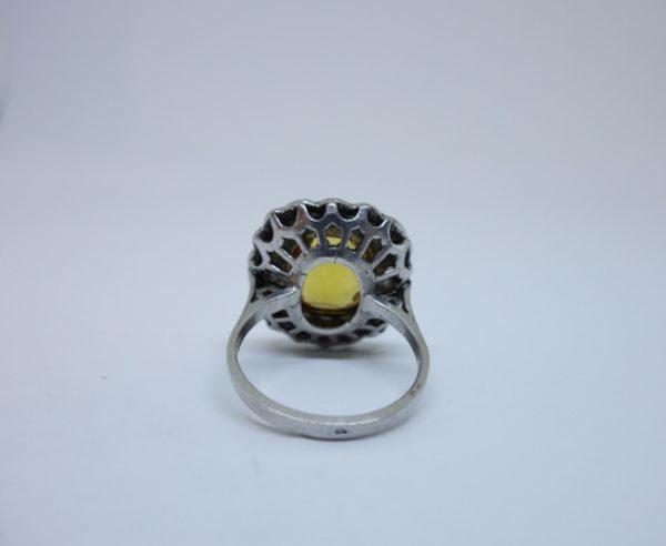 bague argent français citrine et marcasites 1930