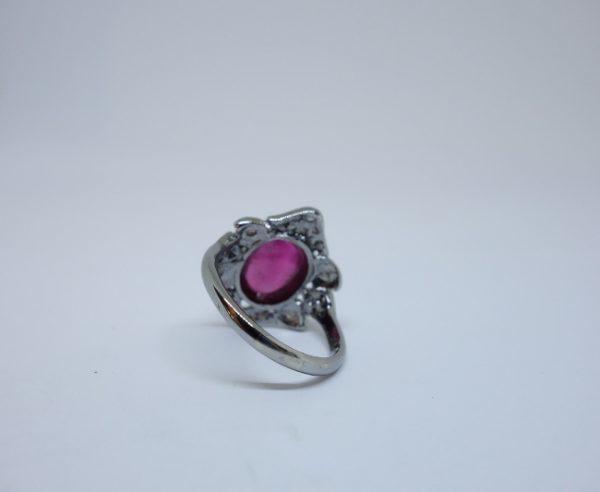 bague argent tourmaline rose et diamants