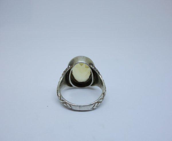 bague chevalière argent citrine 1930