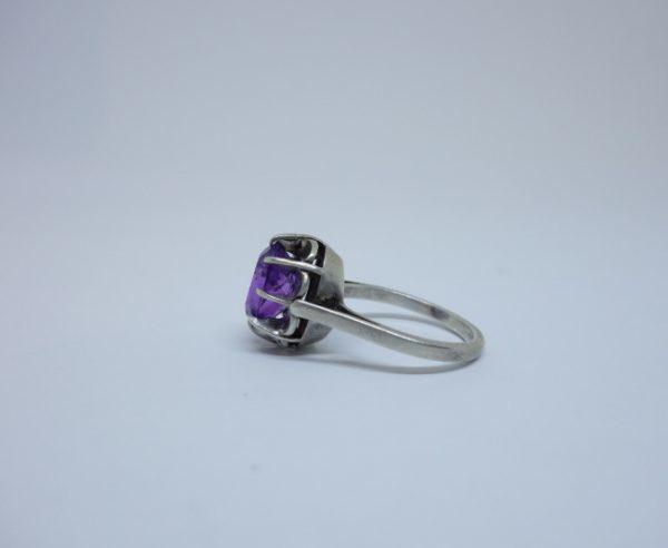 bague argent solitaire améthyste