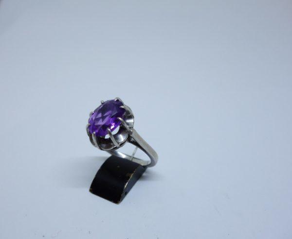 bague argent solitaire améthyste