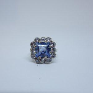 bague argent pierre synthétique 1930