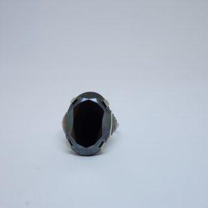 bague argent hématite art déco