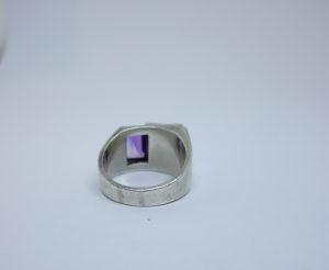 chevalière argent et or avec améthyste 1930