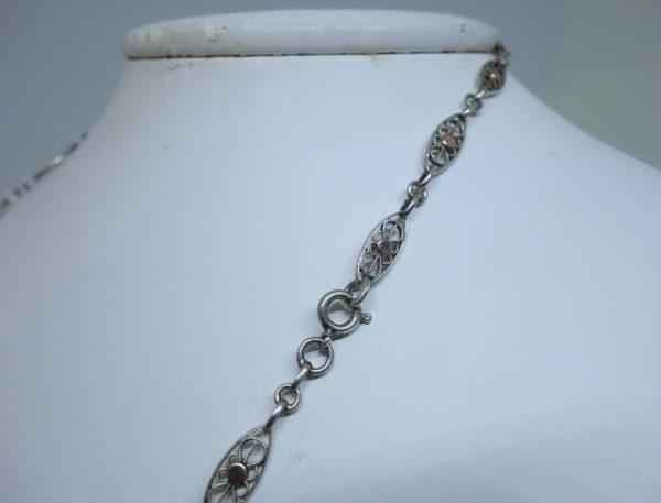 collier argent ancien bicolore