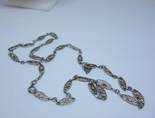 collier argent ancien bicolore