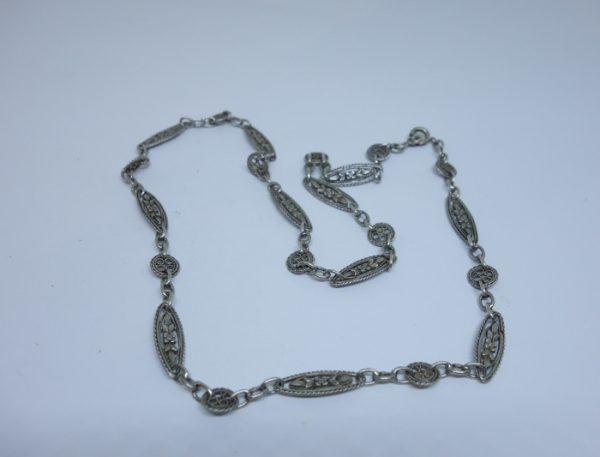 collier argent deux maillons art nouveau