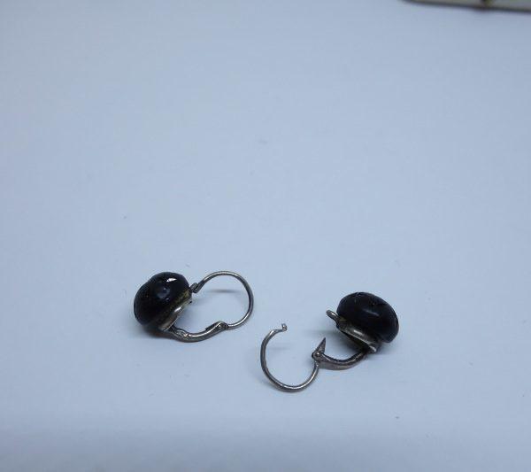 boucles d'oreilles argent et jais