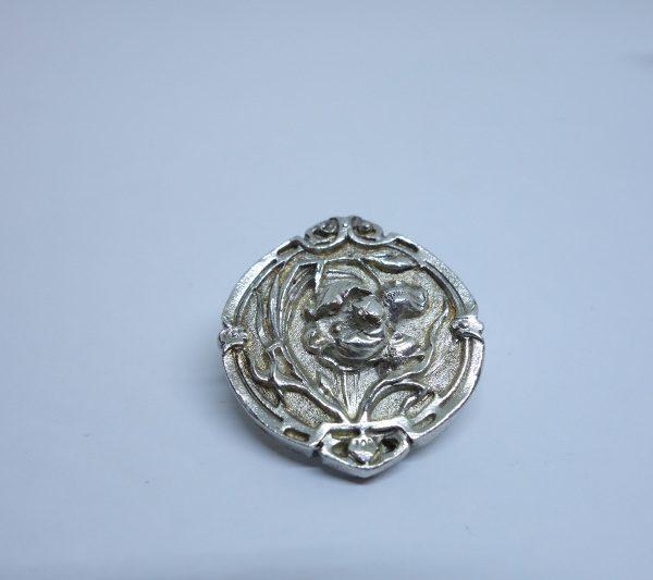 broche argent art nouveau aux fleurs