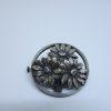 broche argent art nouveau aux fleurs