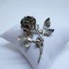 broche argent branche de rosier