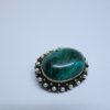broche argent vermeil malachite