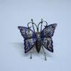 broche argent vermeil papillon fligrané et émaillé 1930