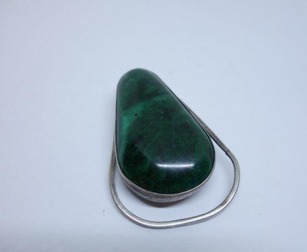 broche ou pendentif argent malachite