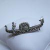 broche argent gondole de Venise pavage marcasites