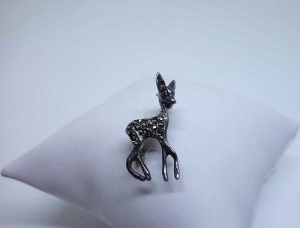 broche argent bambi marcasites