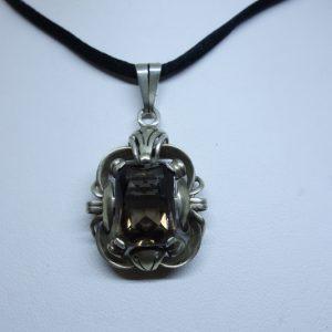 pendentif argent pierre de synthèse 1920