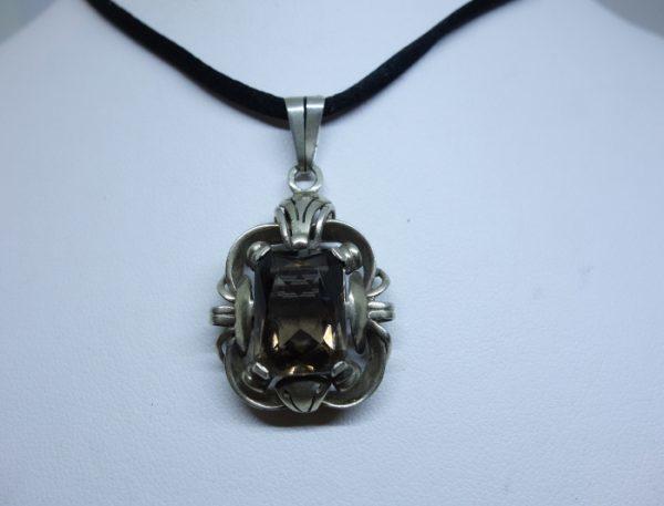 pendentif argent pierre de synthèse 1920