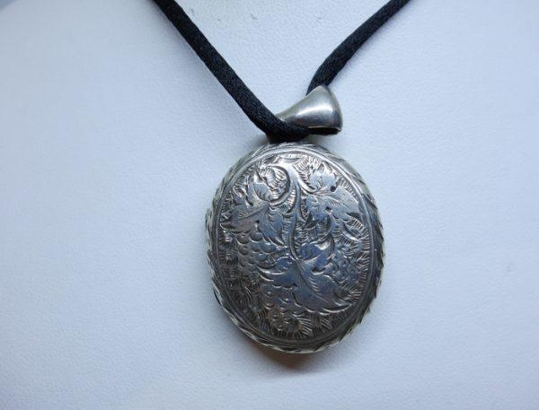 pendentif argent porte-photo 1900