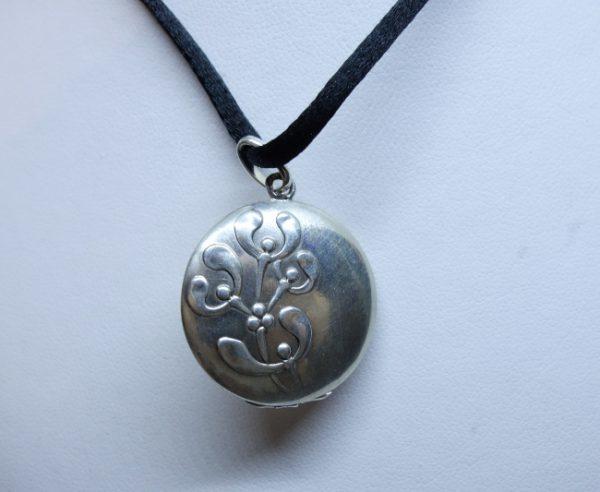 pendentif argent porte-photo art nouveau 1900